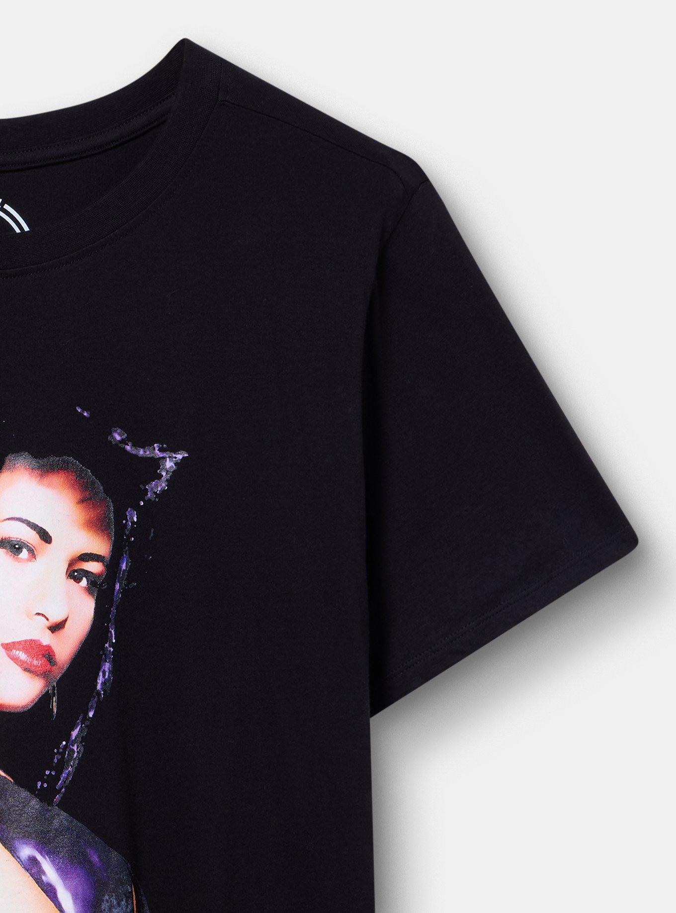 Plus Size Selena Classic Cotton Crew Tee, DEEP BLACK, alternate