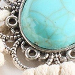 Plus Size Crochet Turquoise Braided Belt, CREAM, swatch
