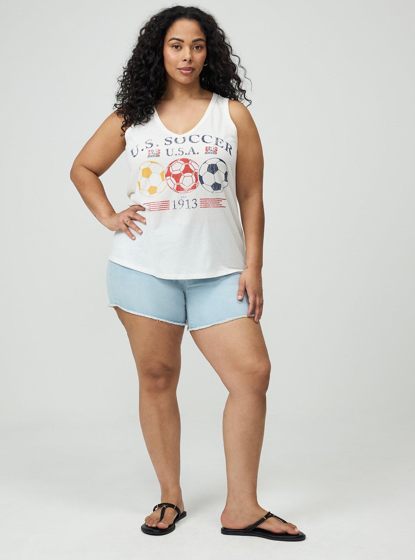 FIFA Team USA Classic Cotton V-Neck Tank, WHISPER WHITE, alternate