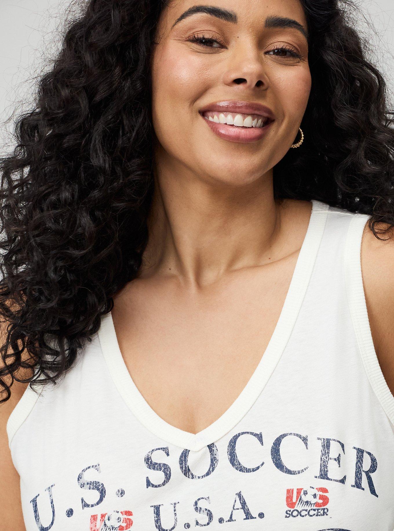 FIFA Team USA Classic Cotton V-Neck Tank, WHISPER WHITE, alternate