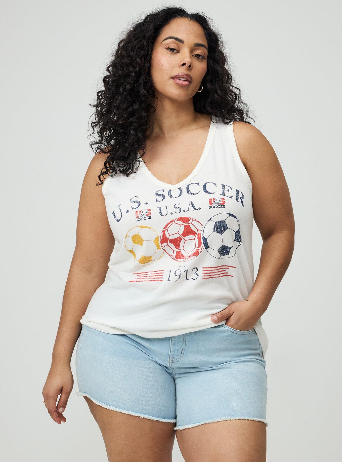 FIFA Team USA Classic Cotton V-Neck Tank, WHISPER WHITE, alternate