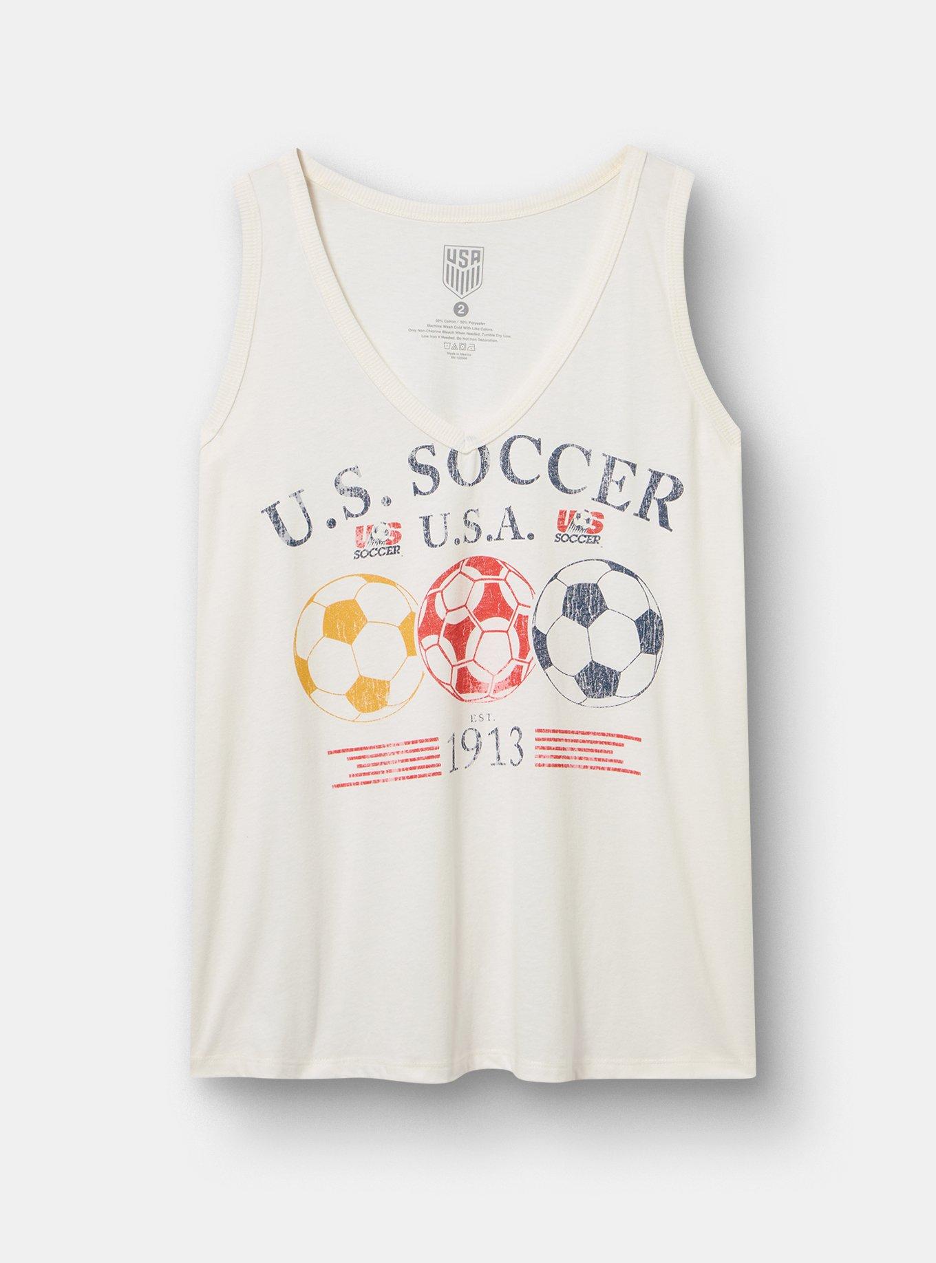 FIFA Team USA Classic Cotton V-Neck Tank, WHISPER WHITE, flat