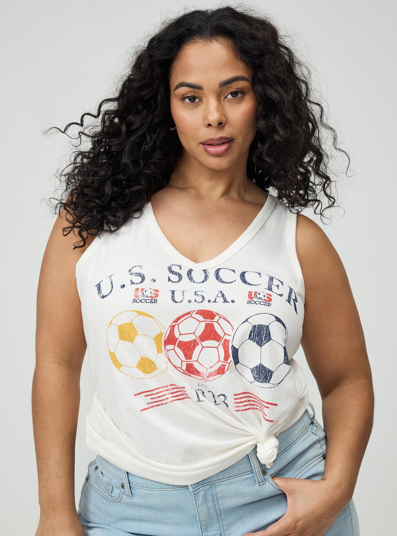 FIFA Team USA Classic Cotton V-Neck Tank, WHISPER WHITE, hi-res