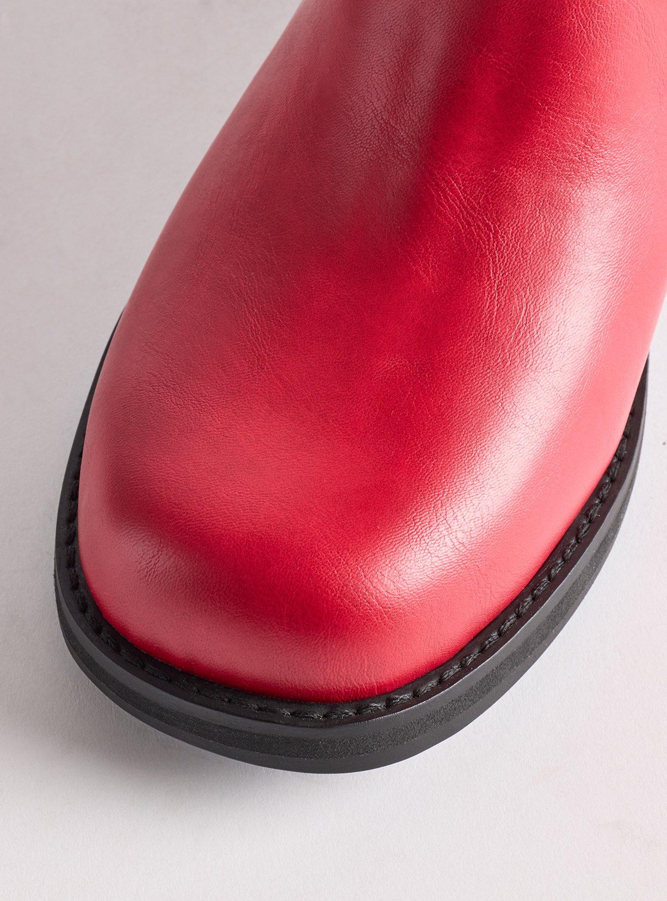 Block Heel Knee Western Boot (WW), RED, alternate