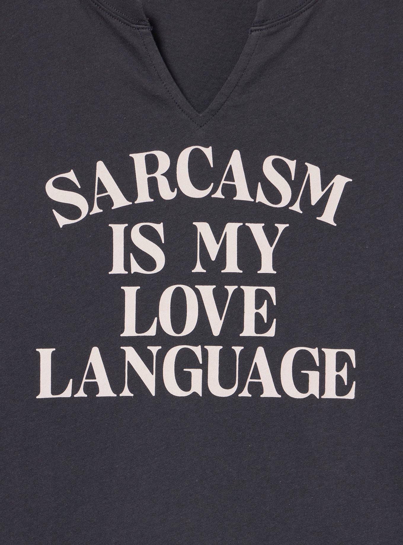 Classic Cotton Notch Neck Tank, SARCASM LOVE OBSIDIAN, alternate