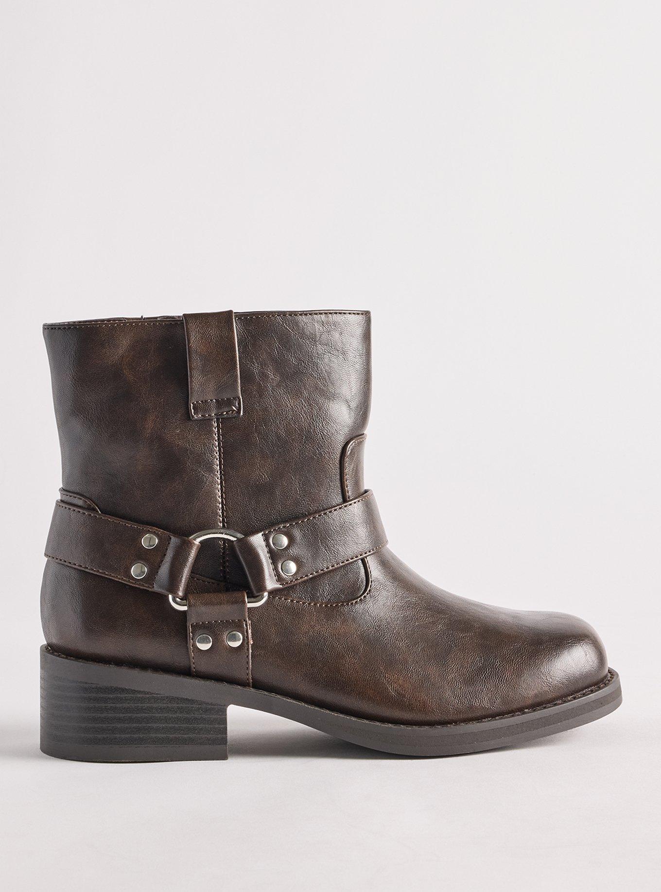Plus Size Moto Bootie (WW), BROWN, alternate