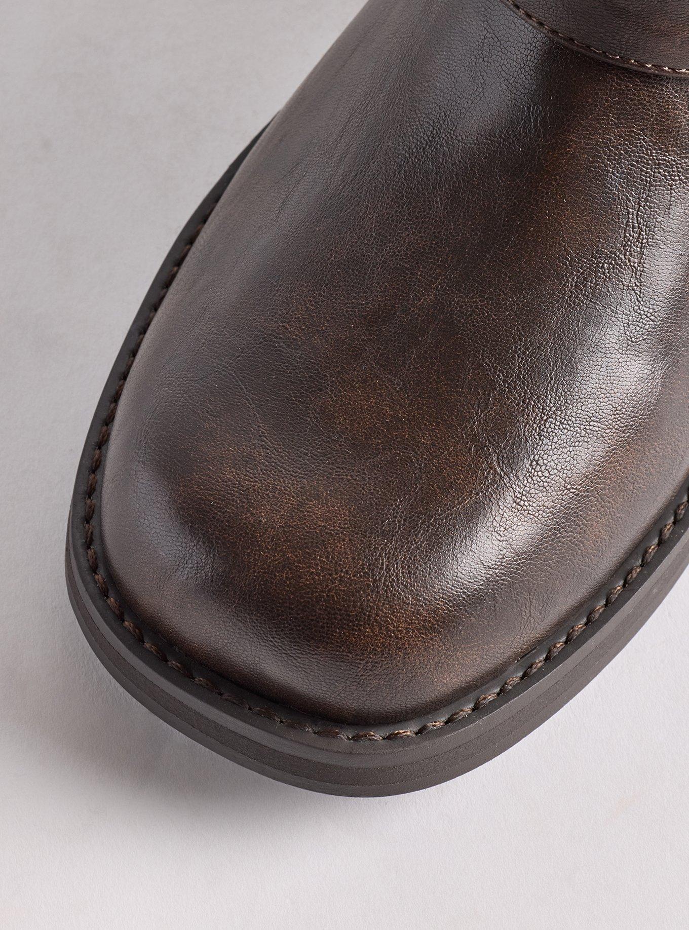 Plus Size Moto Bootie (WW), BROWN, alternate