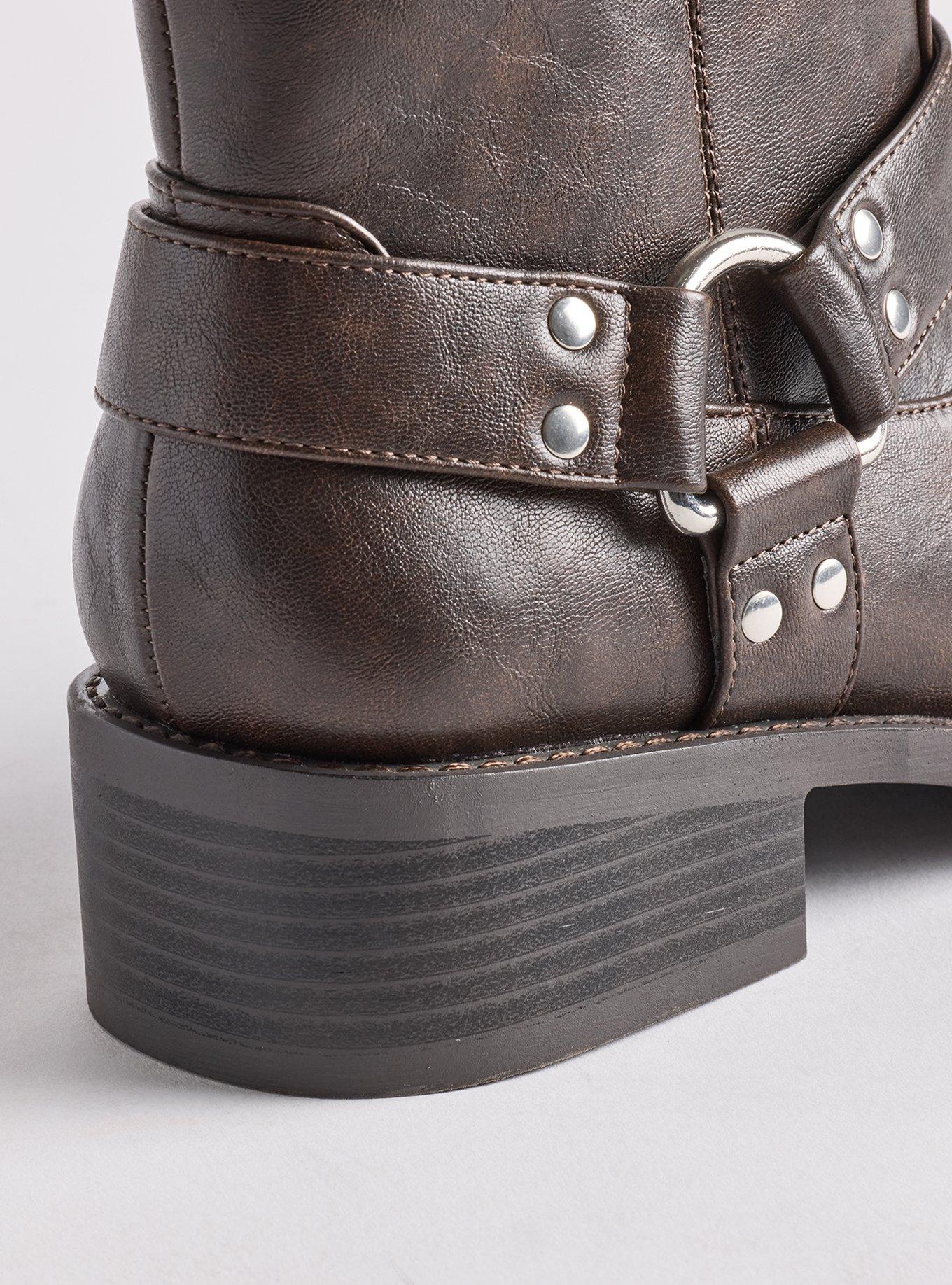 Plus Size Moto Bootie (WW), BROWN, alternate