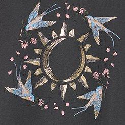 Plus Size Classic Cotton Crew Tank, DAZED OUT SWALLOWS VINTAGE BLACK, swatch