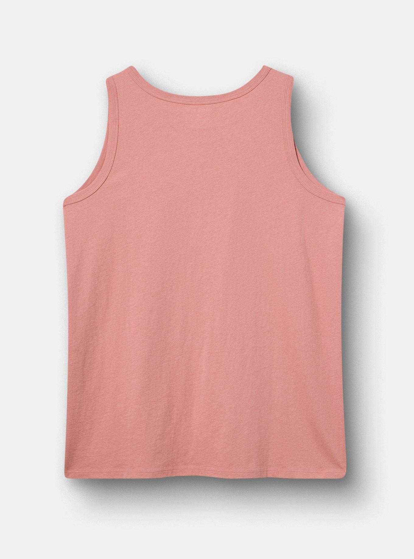 Plus Size Classic Cotton Crew Tank, CLEF ASH ROSE, alternate
