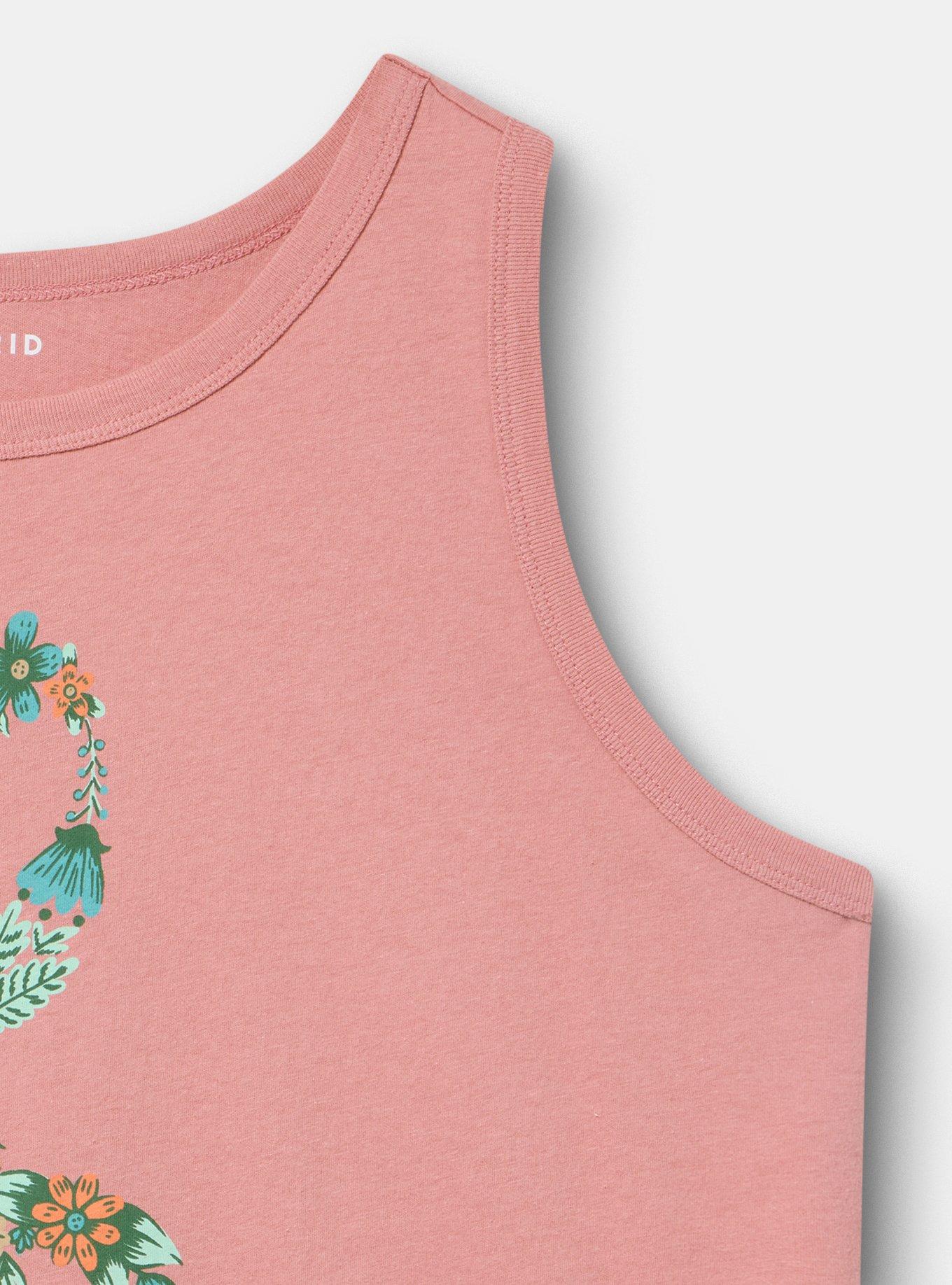 Plus Size Classic Cotton Crew Tank, CLEF ASH ROSE, alternate