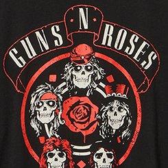 Guns N Roses Relaxed Fit Cotton Tee, DEEP BLACK, swatch
