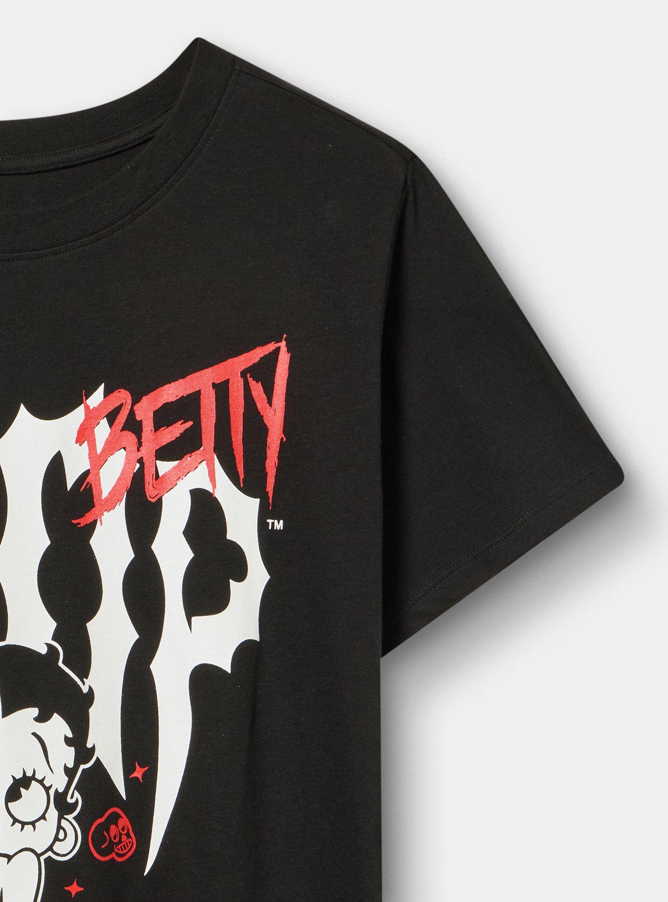 Betty Boop Classic Cotton Crew Tee, DEEP BLACK, alternate