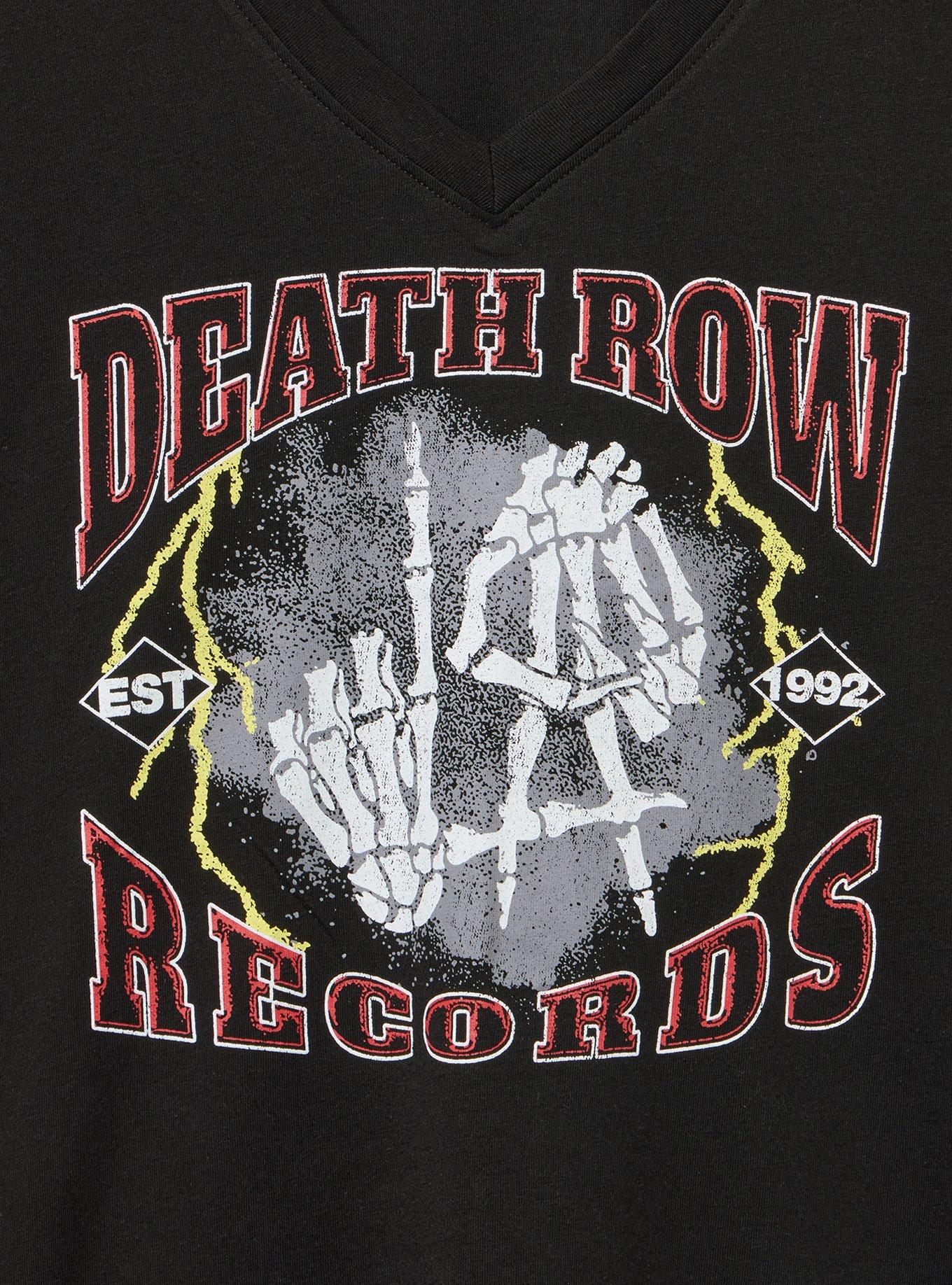 Death Row Records Classic Cotton V-Neck Tee, DEEP BLACK, alternate