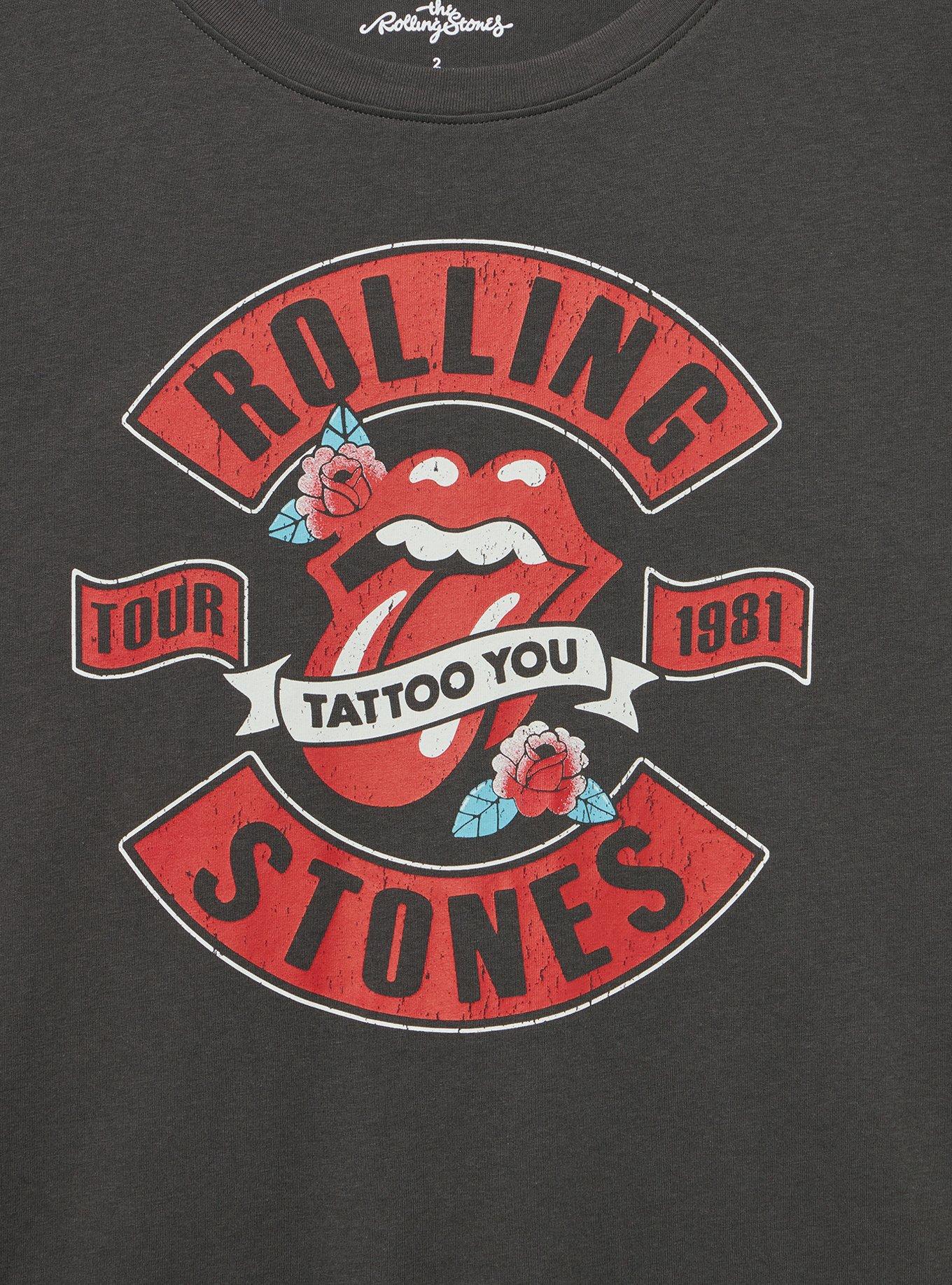 Plus Size Rolling Stones Cotton Roll Sleeve Muscle Tank, VINTAGE BLACK, alternate