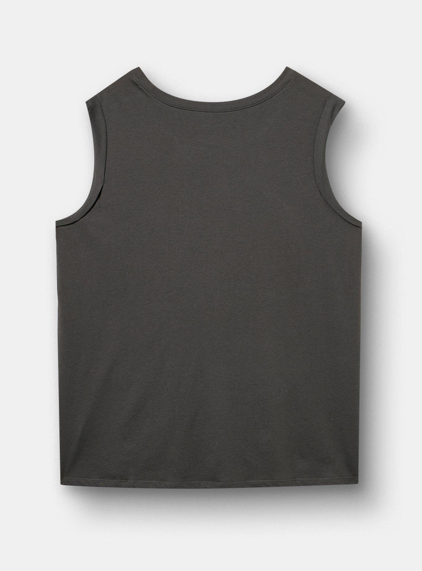 Plus Size Rolling Stones Cotton Roll Sleeve Muscle Tank, VINTAGE BLACK, alternate