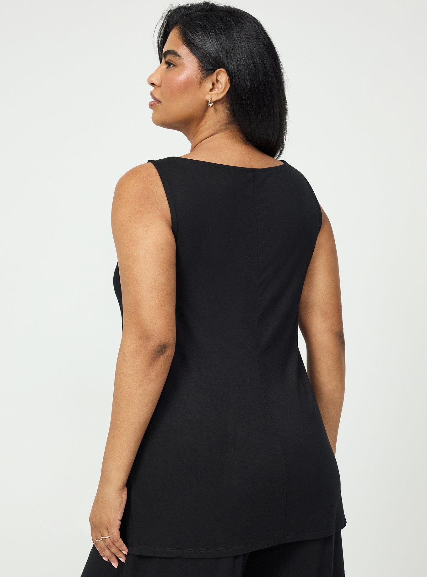 Super Soft Boat Neck Top, DEEP BLACK, alternate
