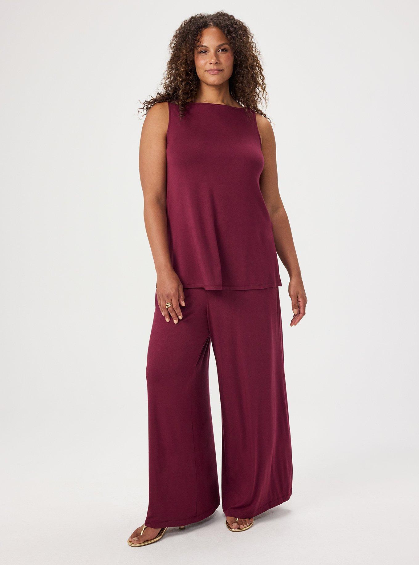 Super Soft Boat Neck Top, MAROON BANNER, alternate
