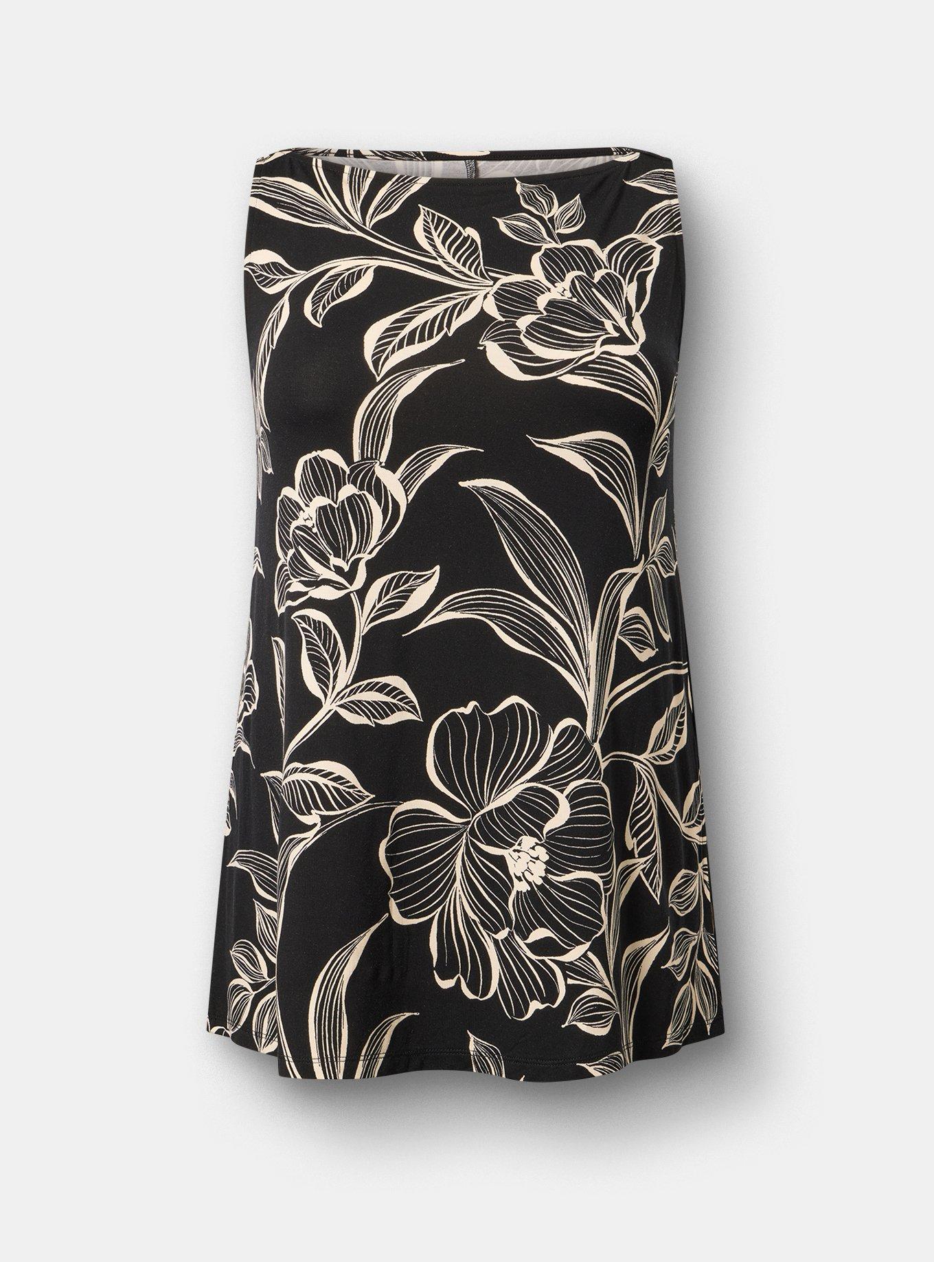 Super Soft Boat Neck Top, NOVA FLORAL BLACK, hi-res