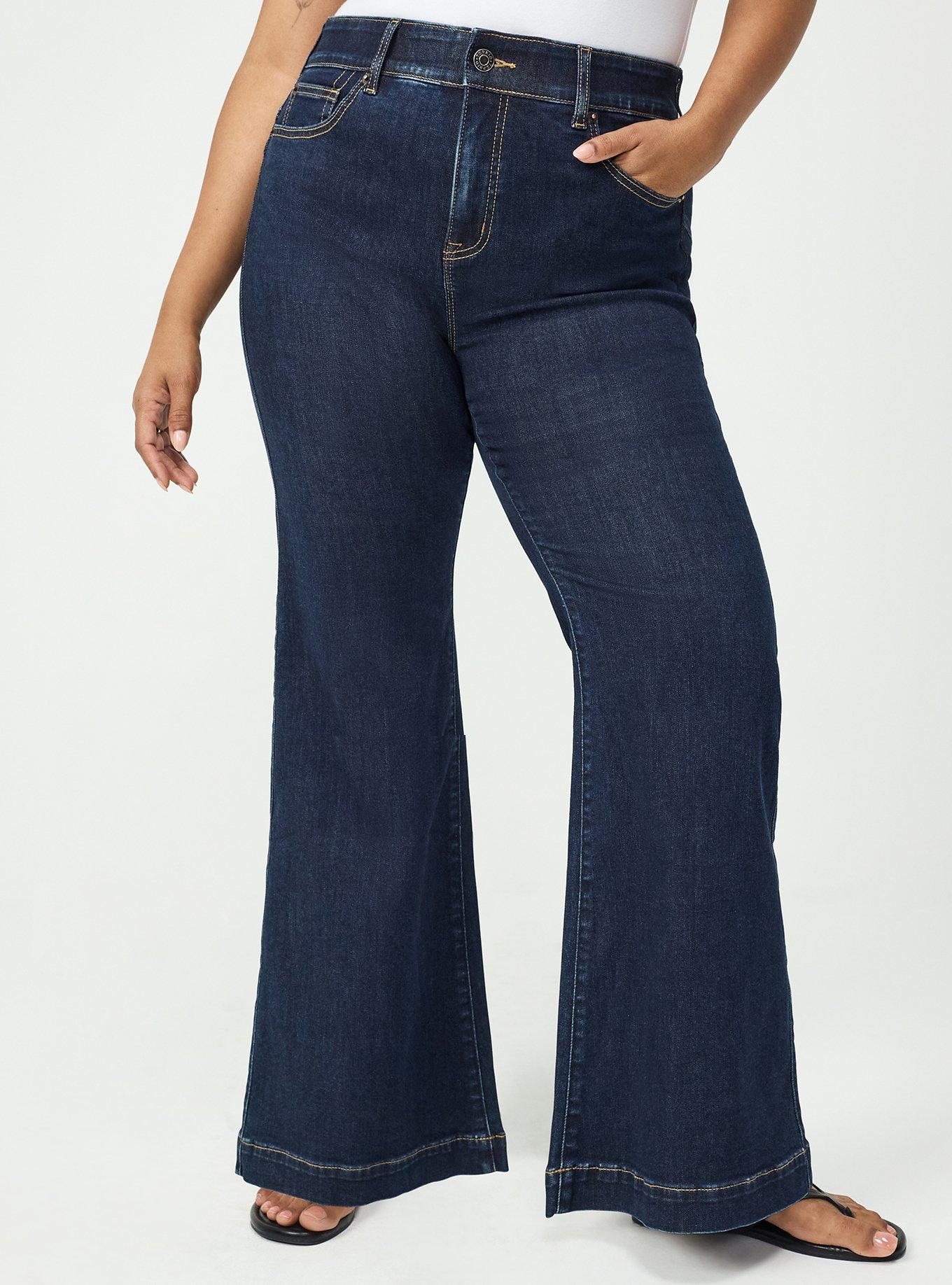 Plus Size Bombshell Super Flare High-Rise Jean, RINSE, alternate