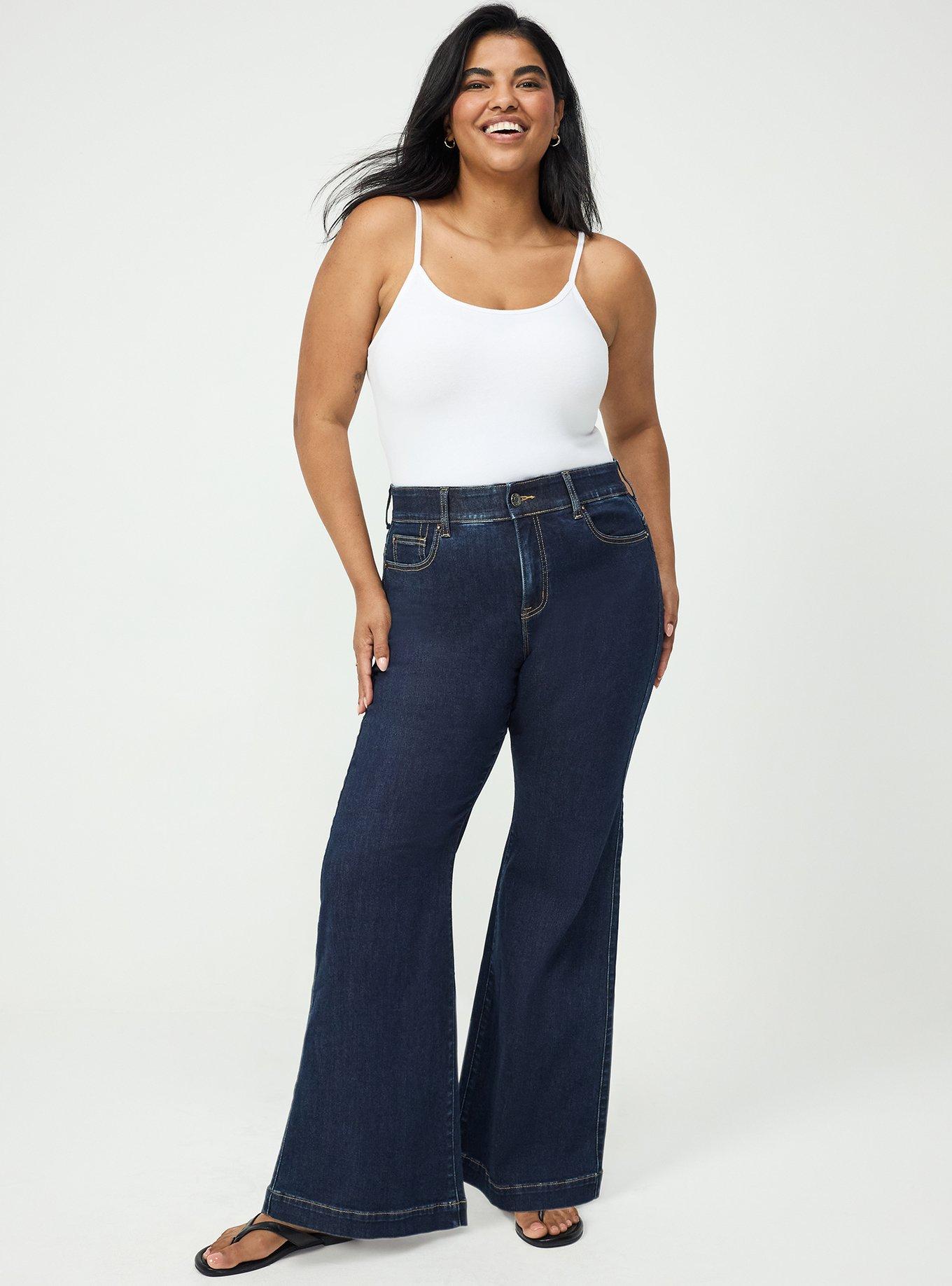 Plus Size Bombshell Super Flare High-Rise Jean, RINSE, alternate