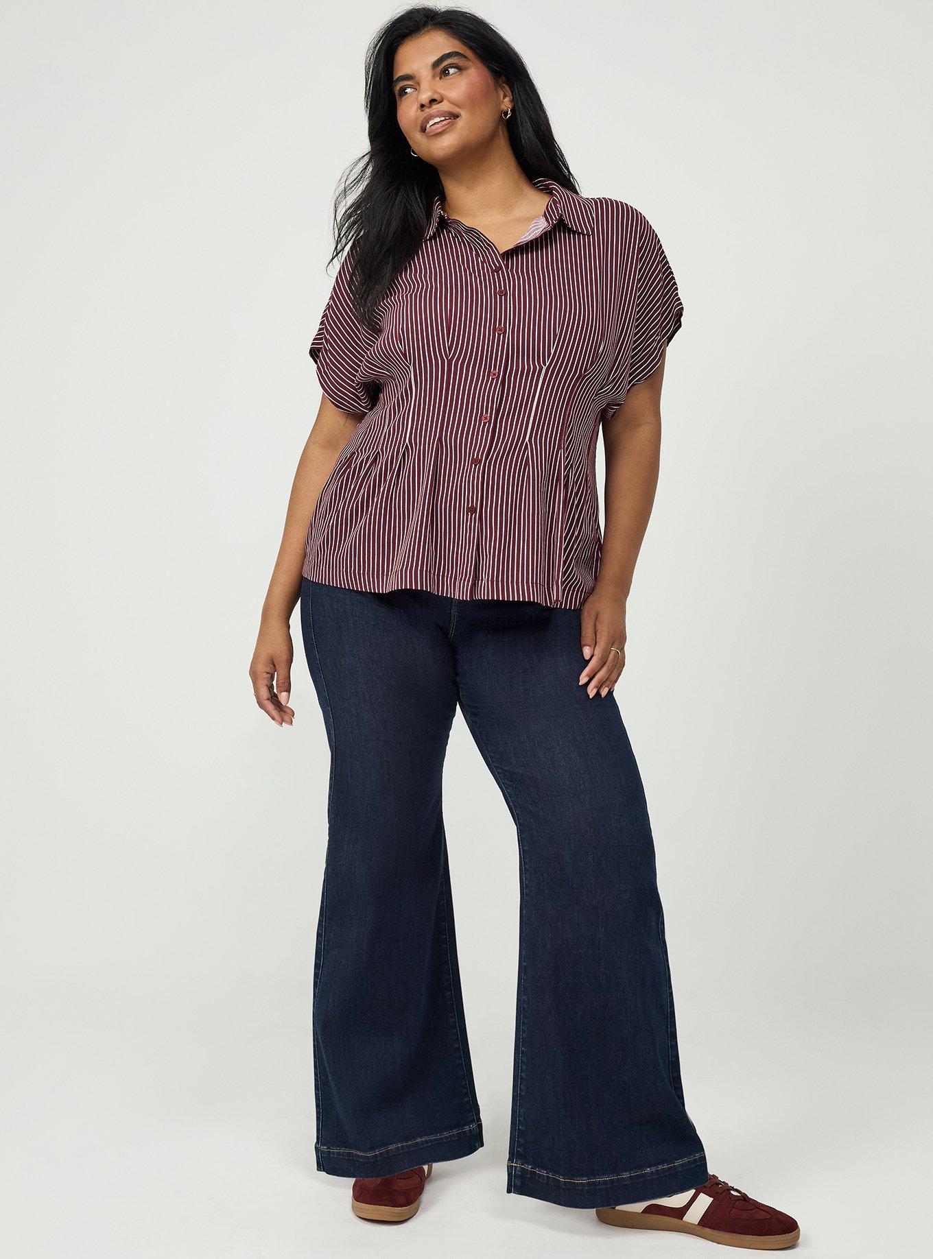 Plus Size Bombshell Super Flare High-Rise Jean, RINSE, hi-res