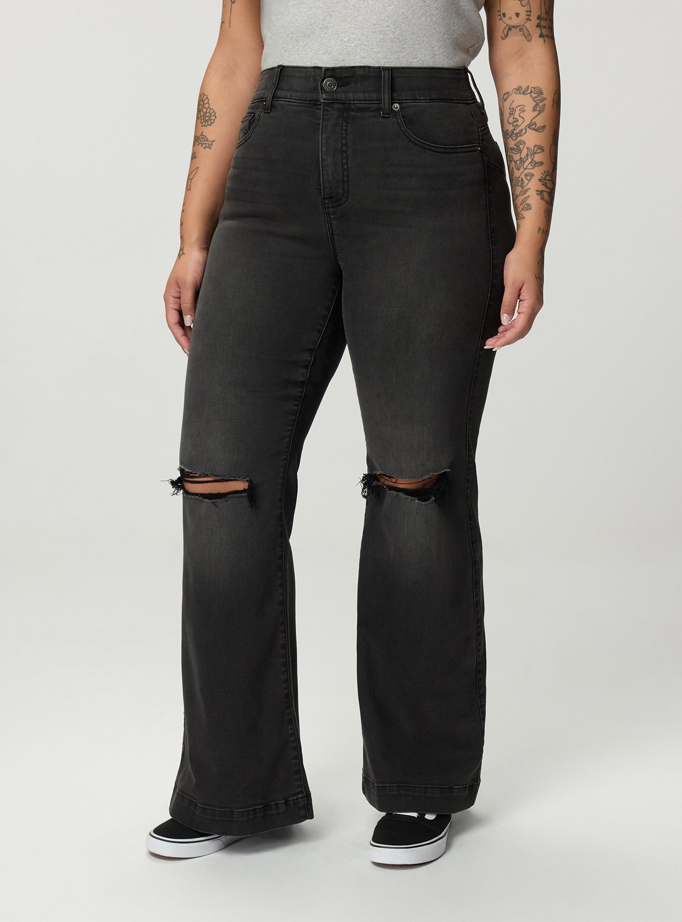 Bombshell High-Rise Super Flare Jean, BLACK MOON, alternate