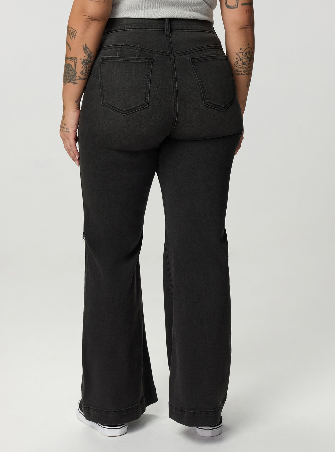 Bombshell High-Rise Super Flare Jean, BLACK MOON, alternate