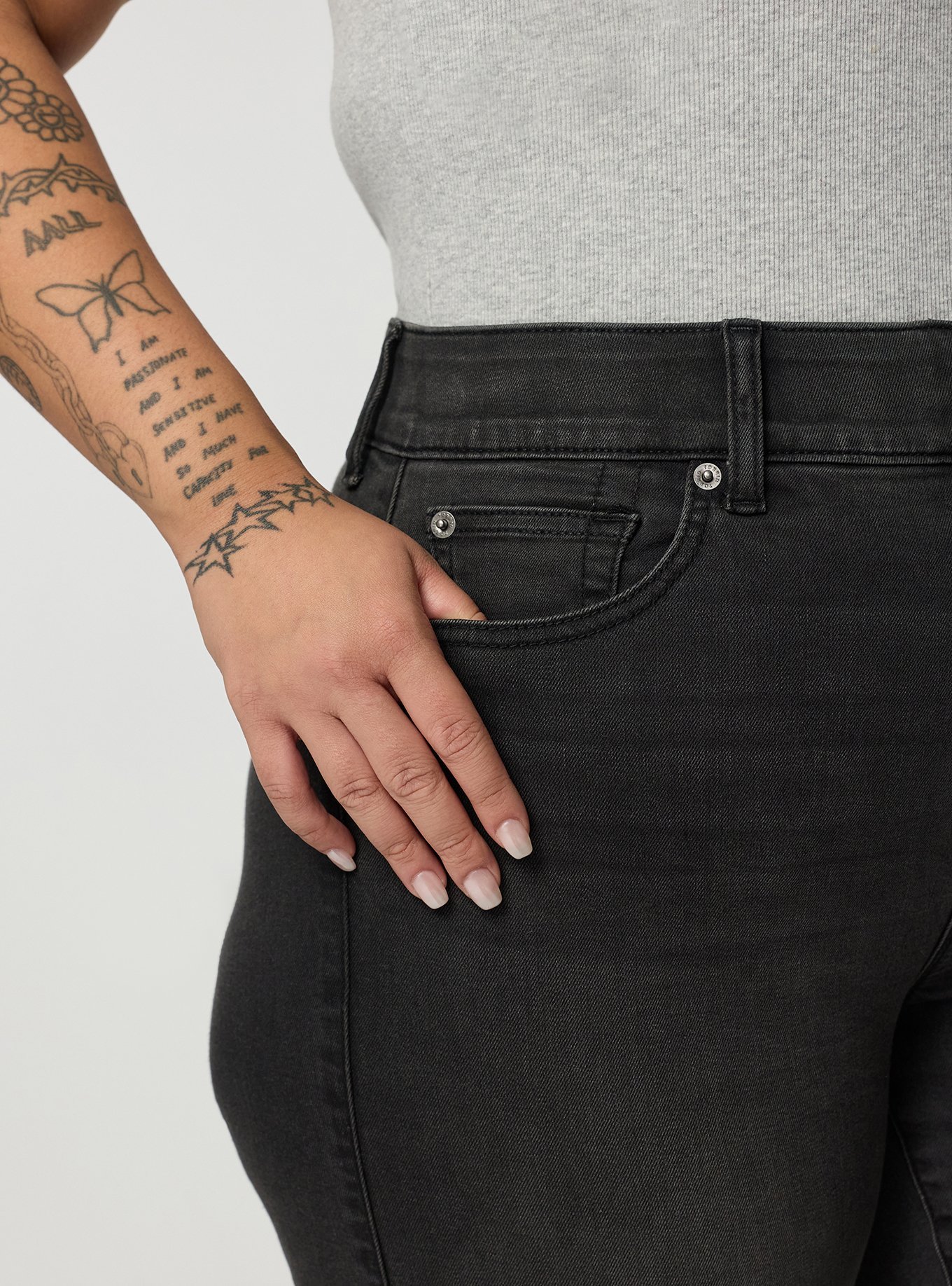Bombshell High-Rise Super Flare Jean, BLACK MOON, alternate