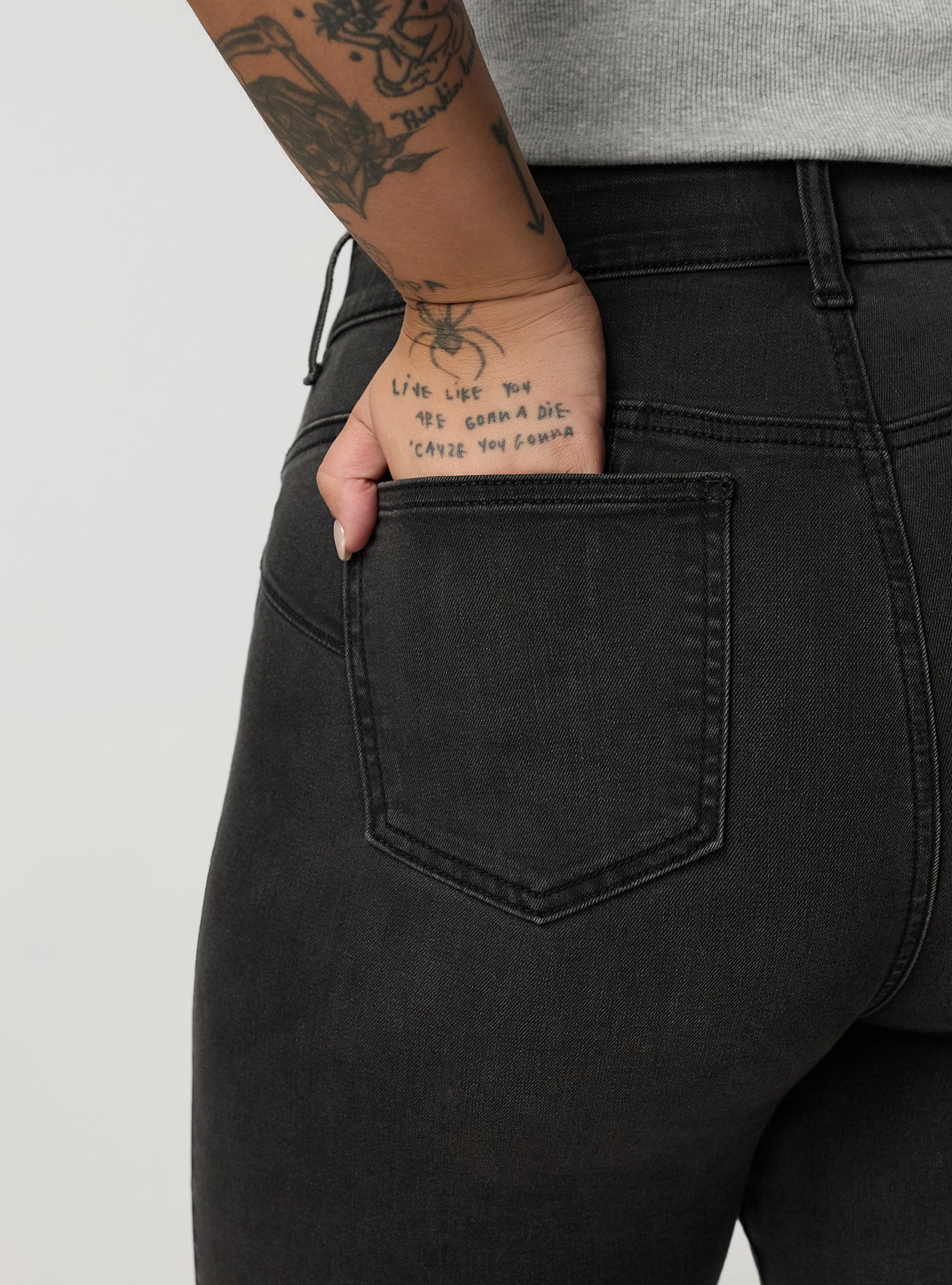 Bombshell High-Rise Super Flare Jean, BLACK MOON, alternate
