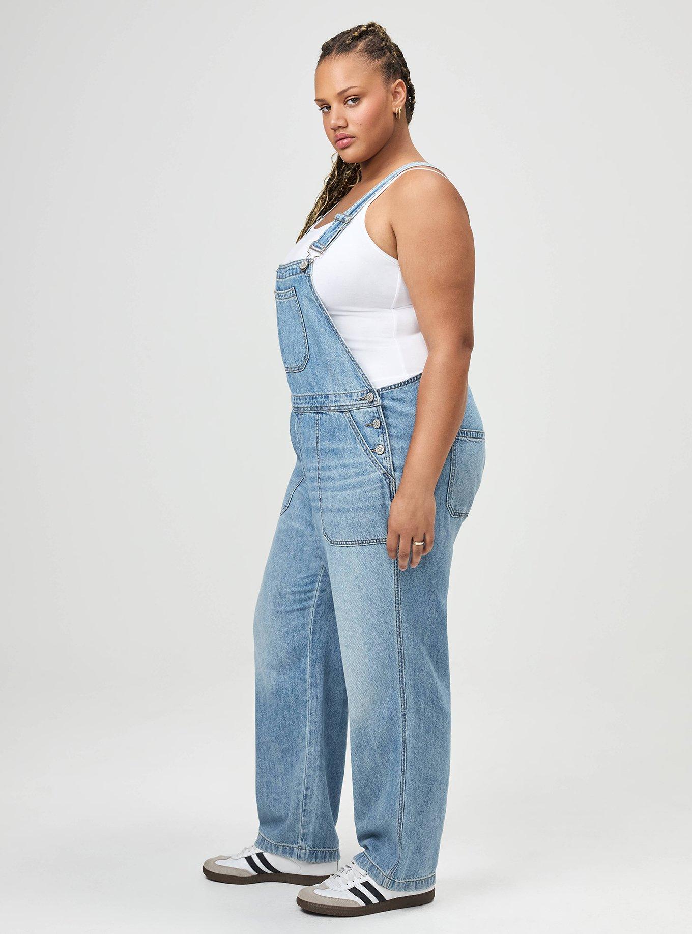 Loose Straight Leg Overall, MEDIUM WASH, alternate