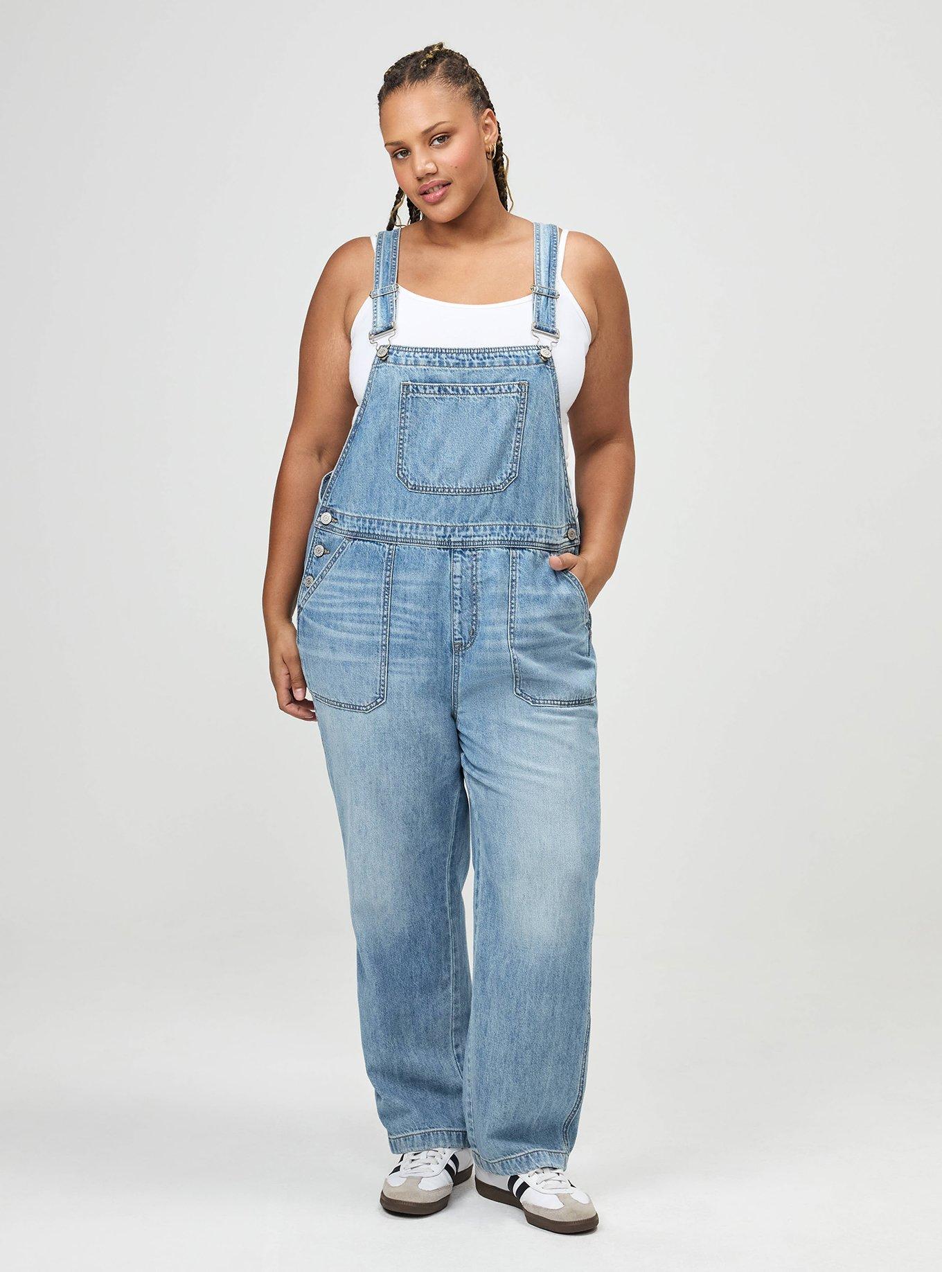 Loose Straight Leg Overall, MEDIUM WASH, hi-res