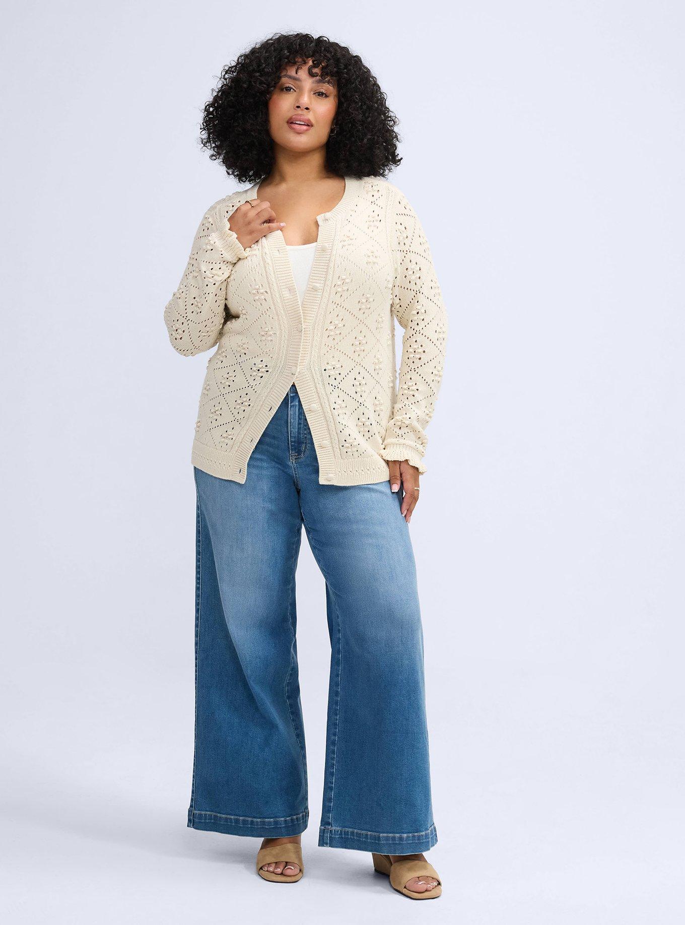 Belle Isle Ruffle Sleeve Cardigan, WHITE SWAN, alternate