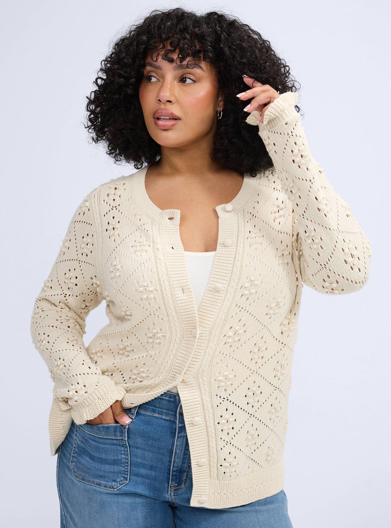 Belle Isle Ruffle Sleeve Cardigan, WHITE SWAN, hi-res
