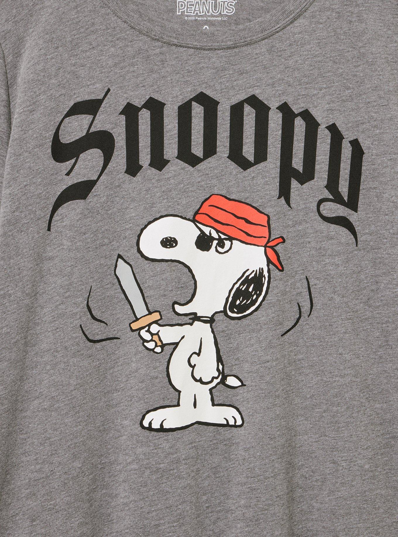 Peanuts Snoopy Pirate Classic Cotton Crew Tee, MEDIUM HEATHER GREY, alternate