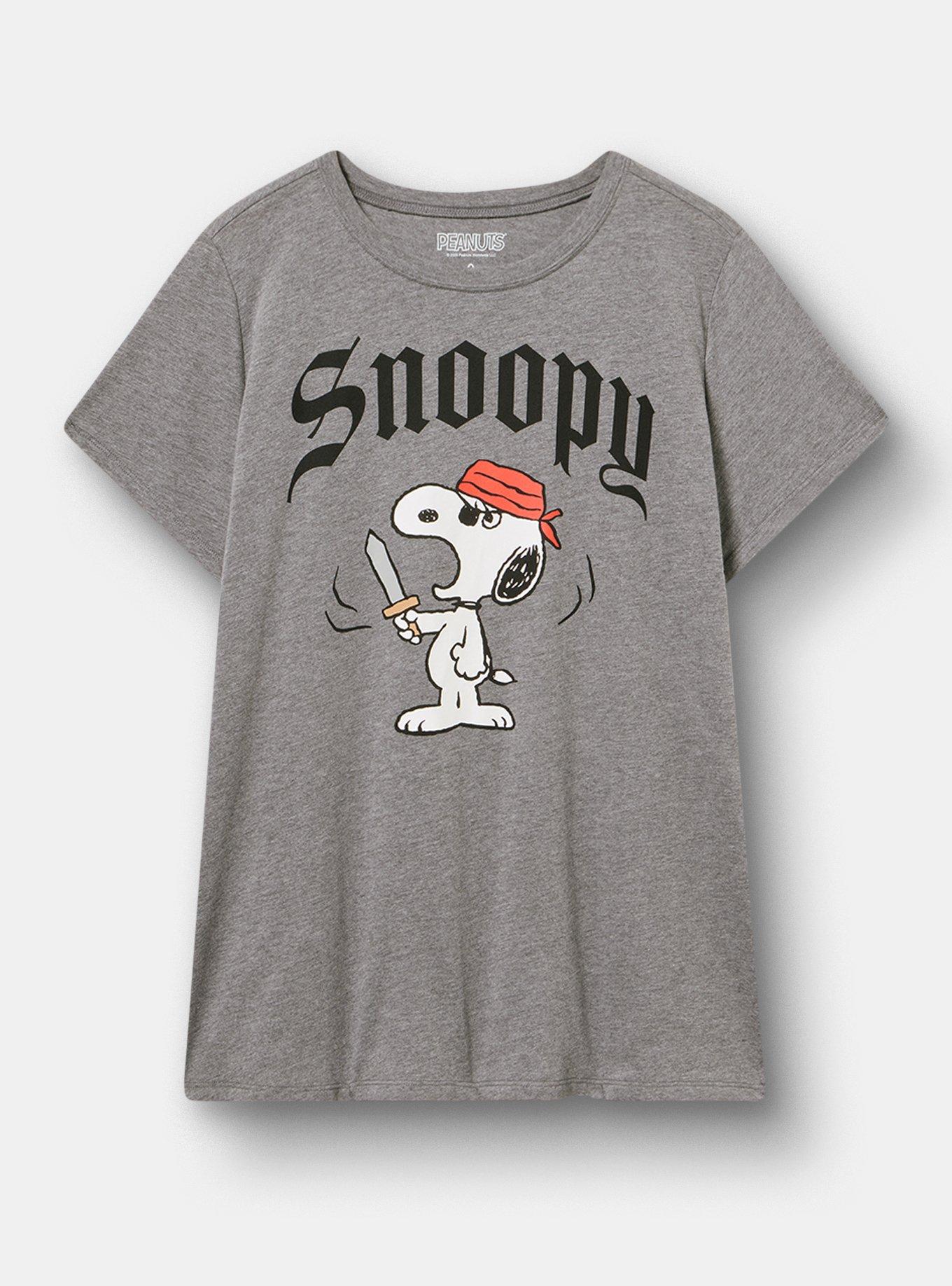 Peanuts Snoopy Pirate Classic Cotton Crew Tee, MEDIUM HEATHER GREY, hi-res