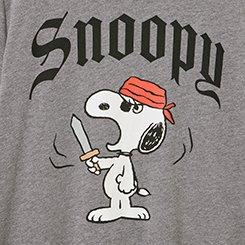 Peanuts Snoopy Pirate Classic Cotton Crew Tee, MEDIUM HEATHER GREY, swatch