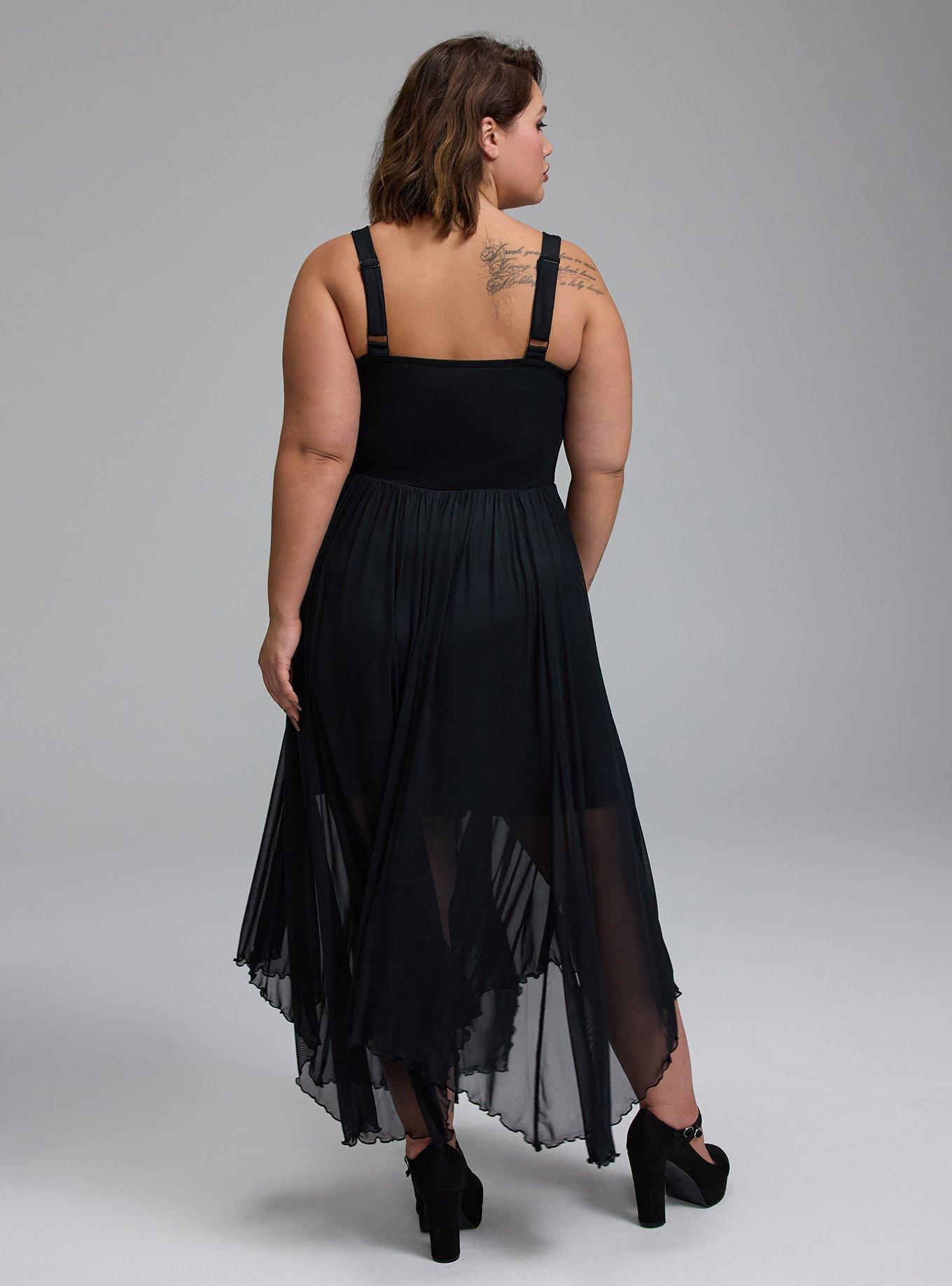 Plus Size Nightfall Layered Corset Maxi Dress, DEEP BLACK, alternate