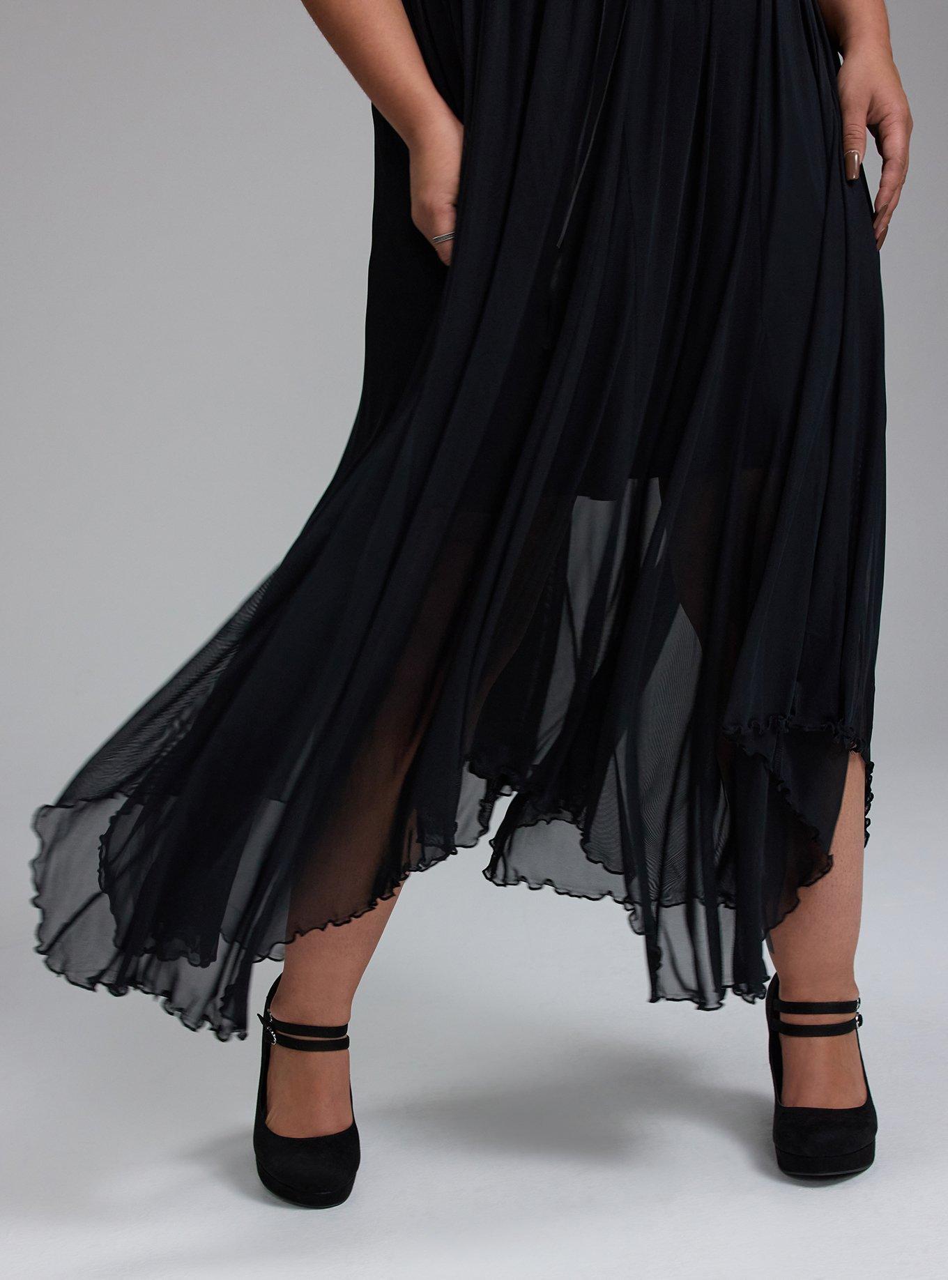 Plus Size Nightfall Layered Corset Maxi Dress, DEEP BLACK, alternate