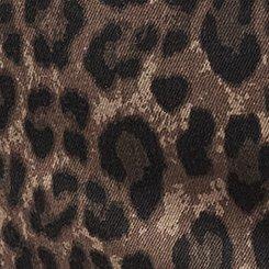 Bombshell High-Rise Denim Skort, FIFTIES LEOPARD BROWN, swatch