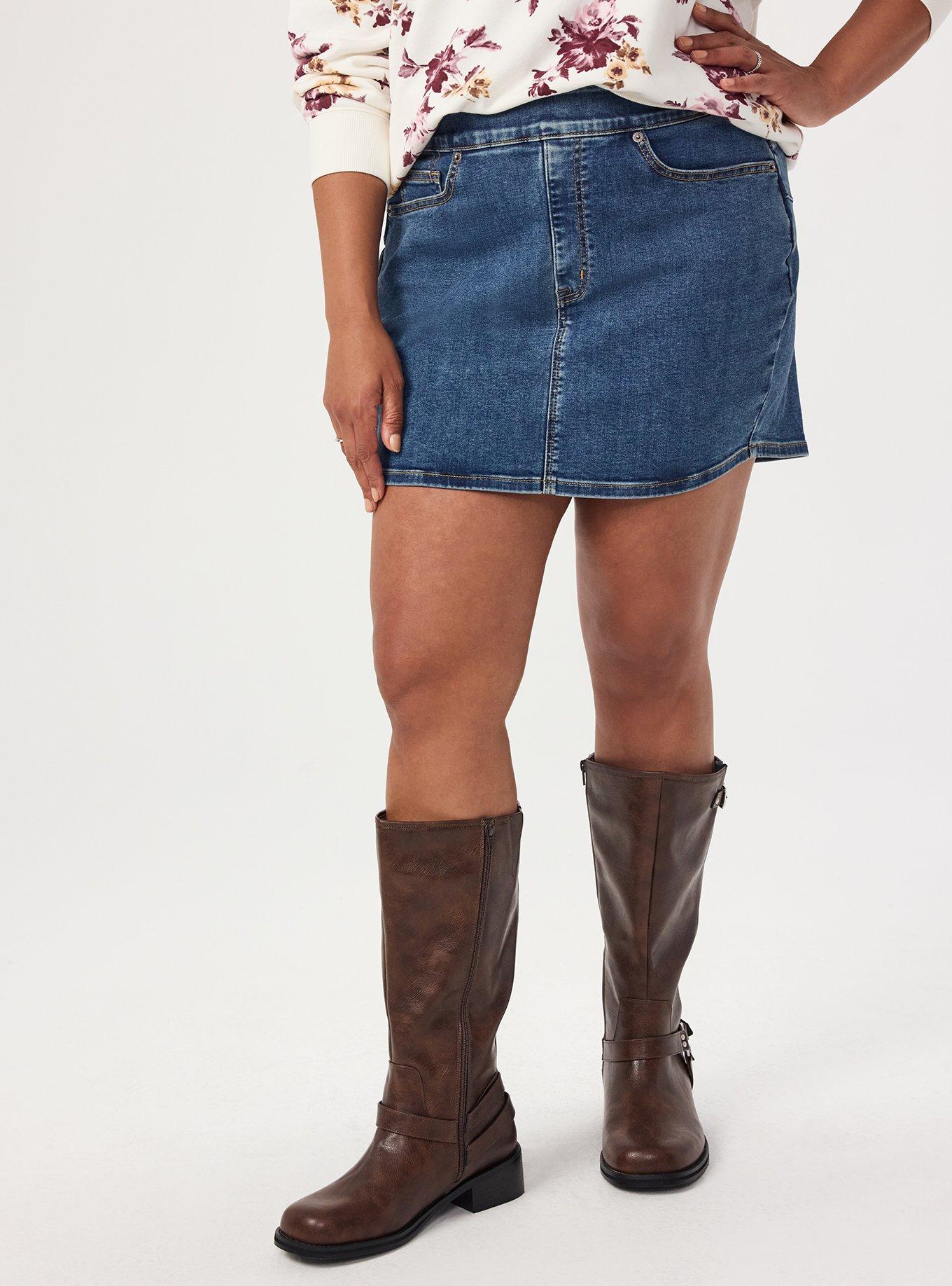 Bombshell High-Rise Denim Skort, EUROPA, alternate
