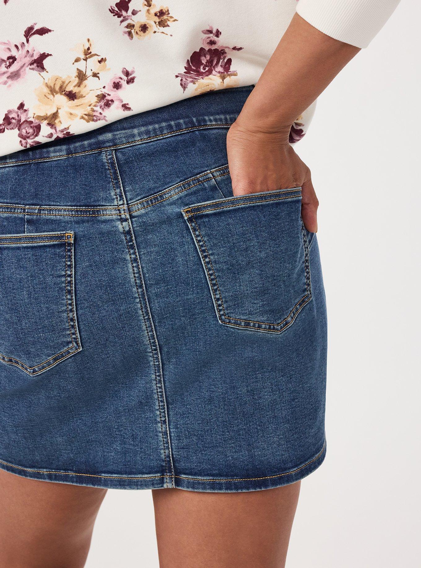 Bombshell High-Rise Denim Skort, EUROPA, alternate