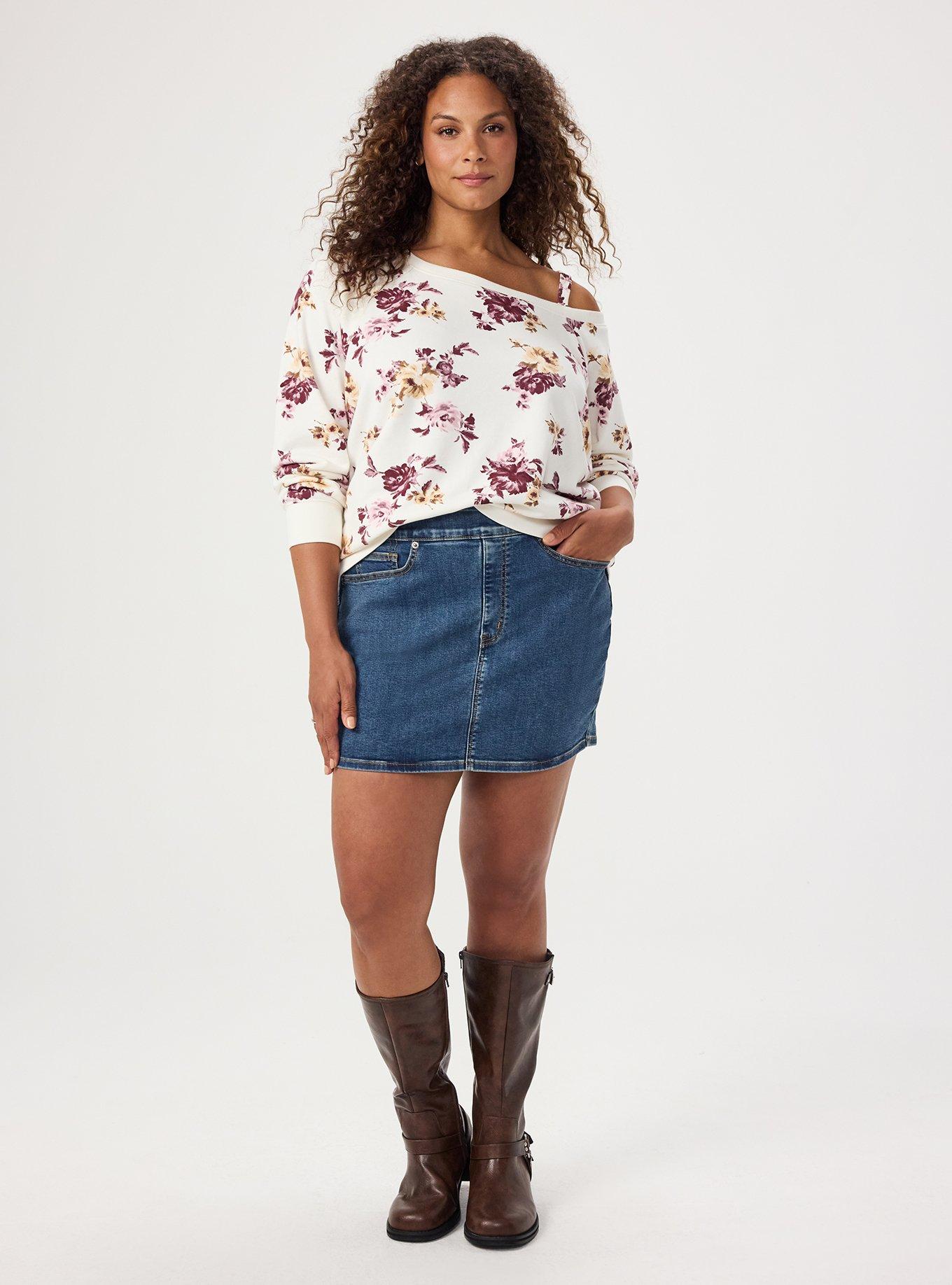 Bombshell High-Rise Denim Skort, EUROPA, hi-res