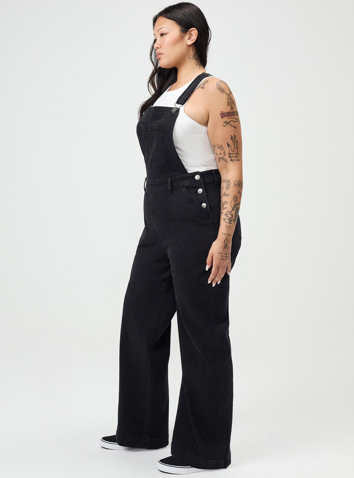 Wide-Leg Overall, WASHED BLACK, alternate