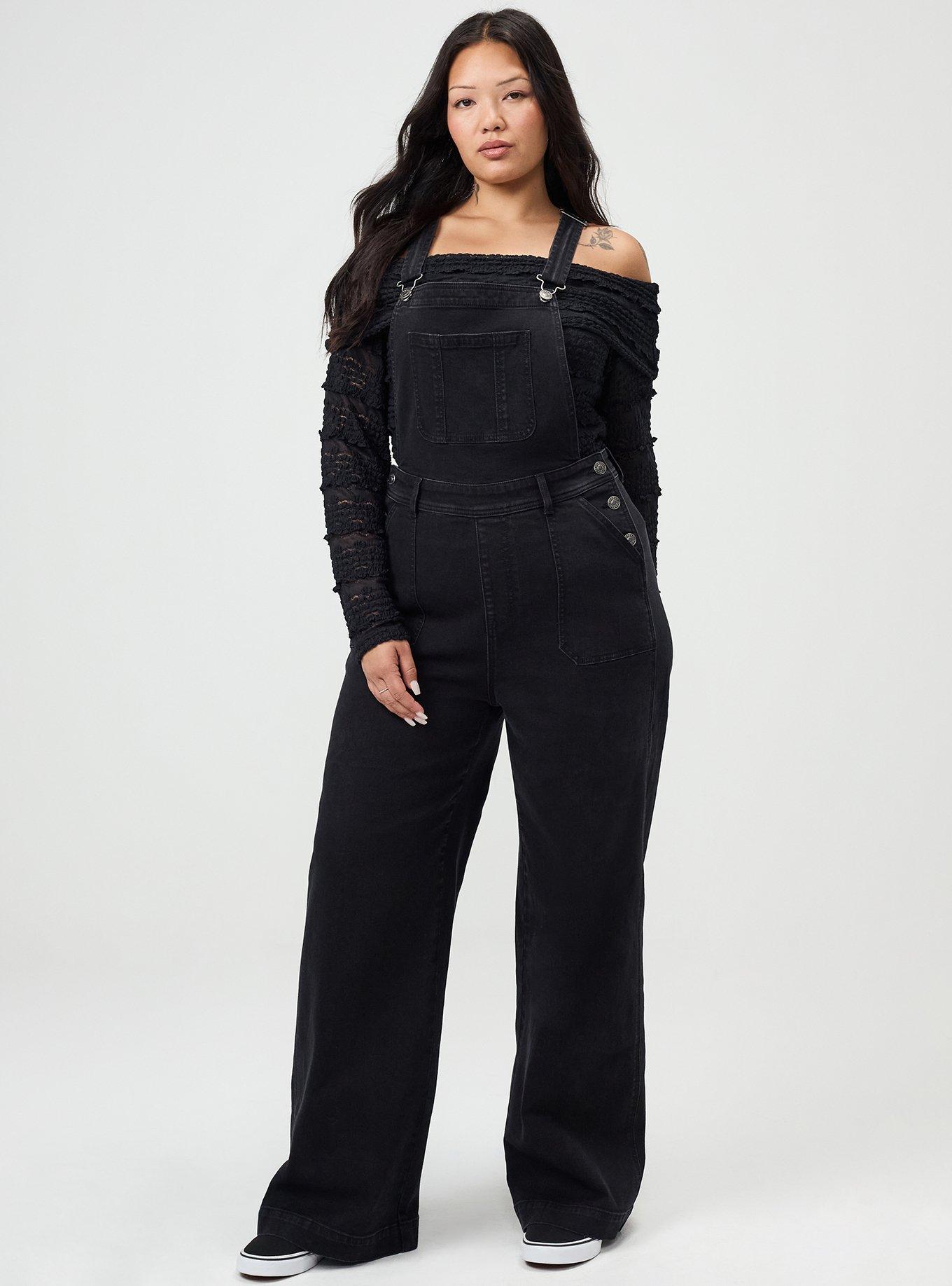 Wide-Leg Overall, WASHED BLACK, hi-res