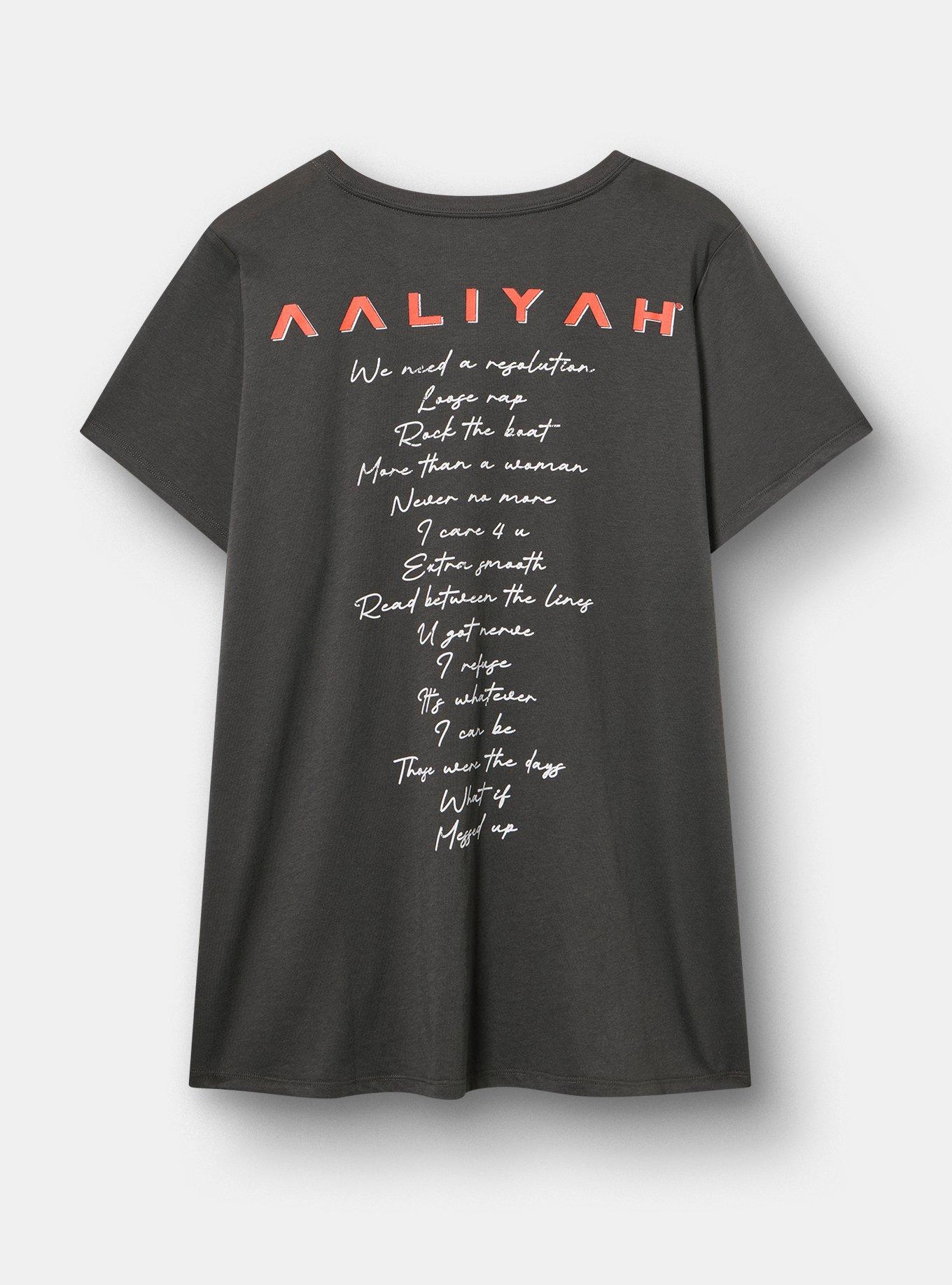 Aaliyah Classic Cotton Crew Tee, VINTAGE BLACK, alternate