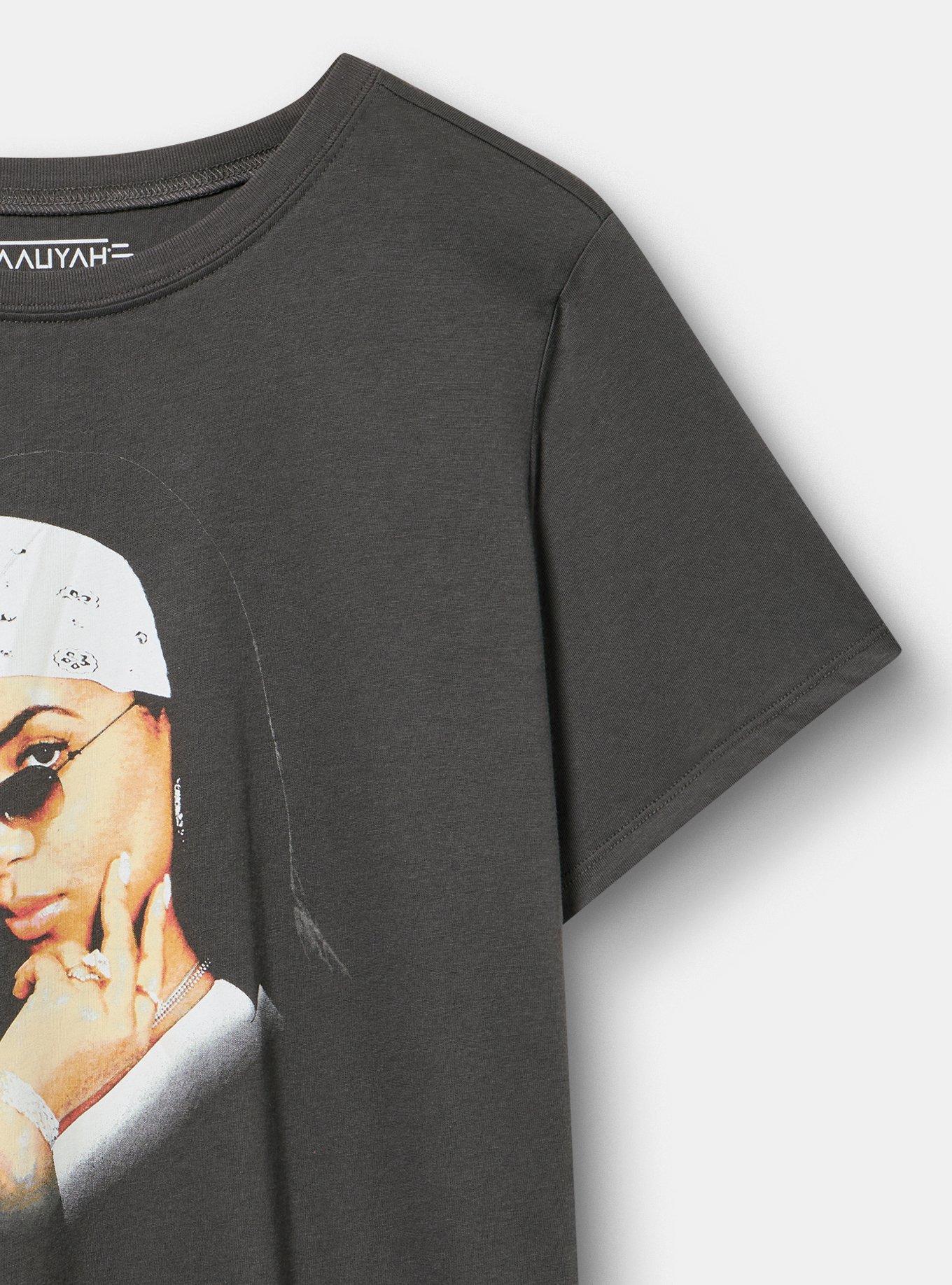 Aaliyah Classic Cotton Crew Tee, VINTAGE BLACK, alternate