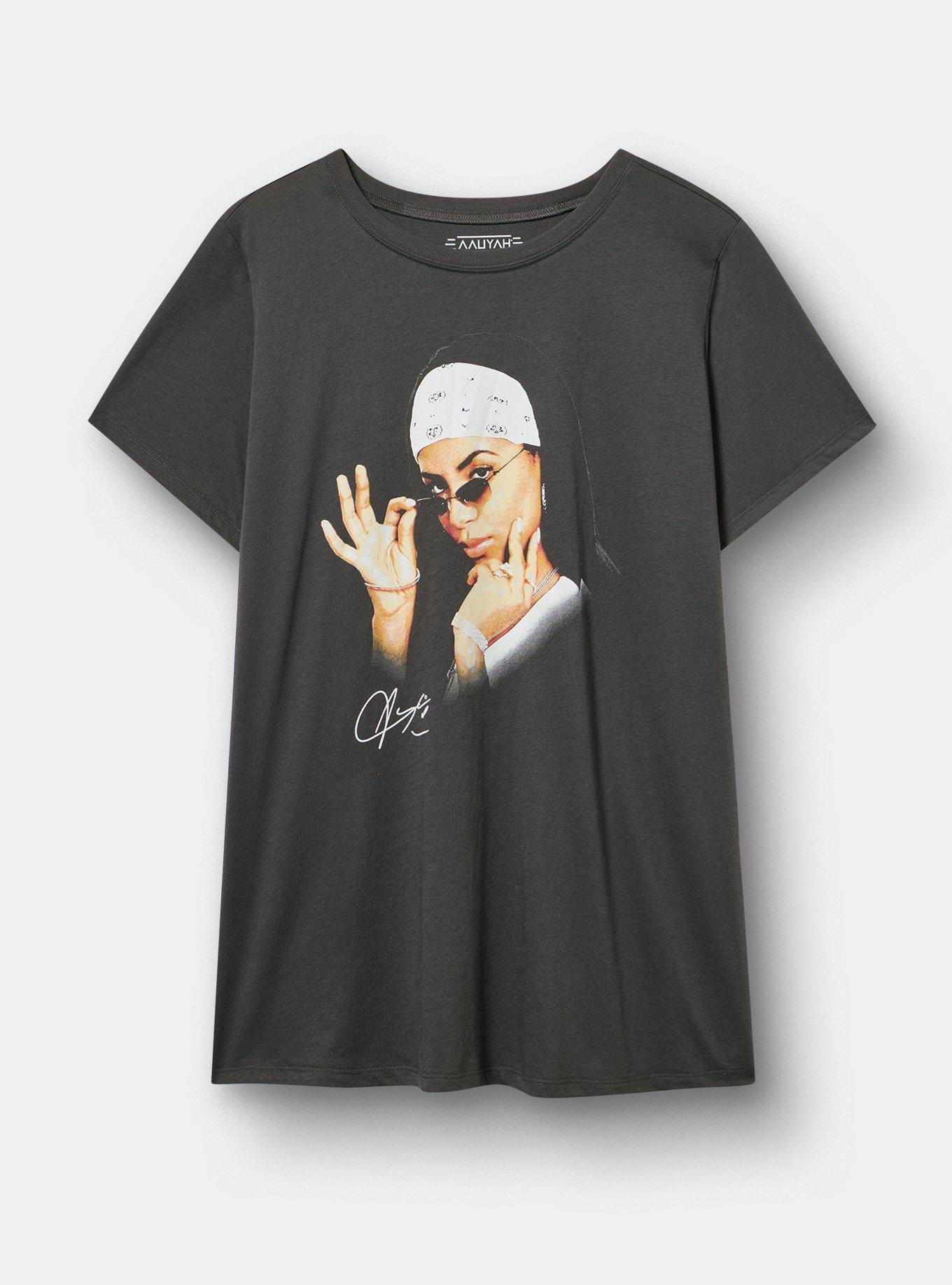 Aaliyah Classic Cotton Crew Tee, VINTAGE BLACK, hi-res