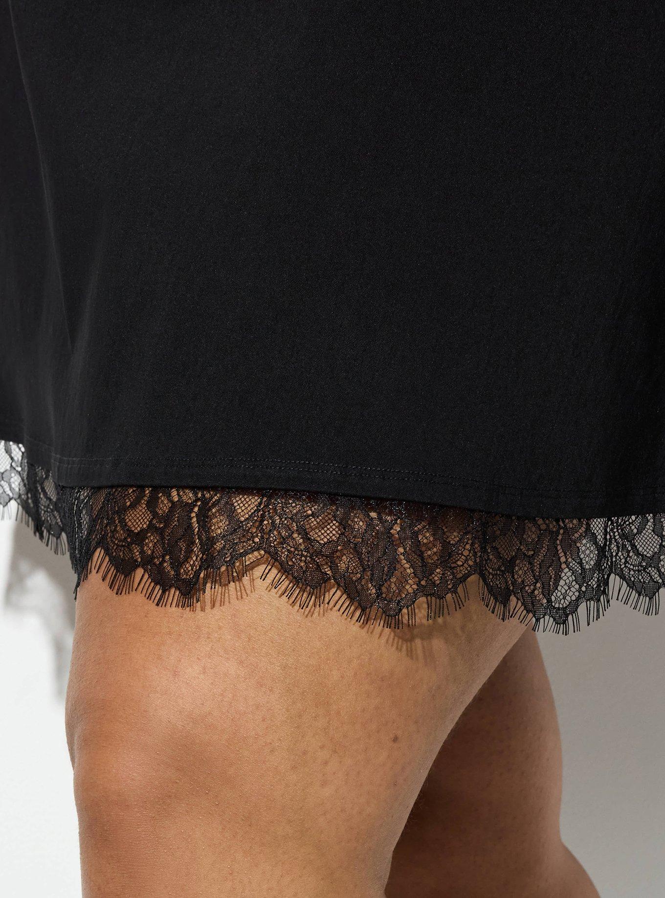 LoveSick Lace Trim Mini Skort, DEEP BLACK, alternate