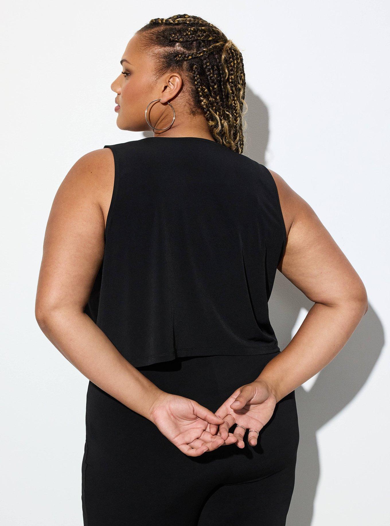 LoveSick Ruffle Front Flyaway Top, DEEP BLACK, alternate